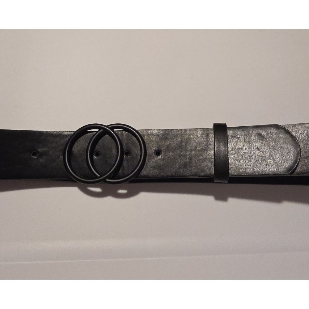 Black Belt with Double Ring Buckle Plus Size waist 44"-47"